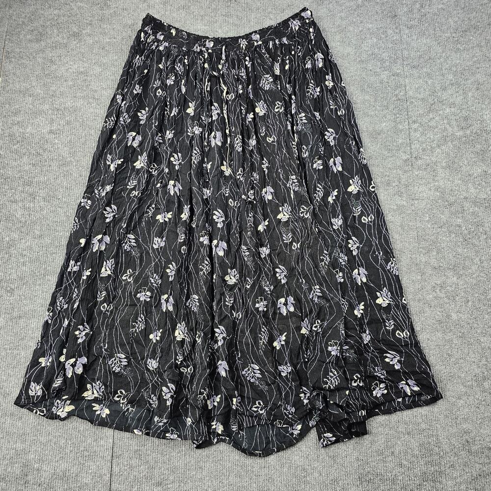 Vintage Unity Casuals Skirt Womens Pull On Cottage Floral Boho Midi Garden Fairy